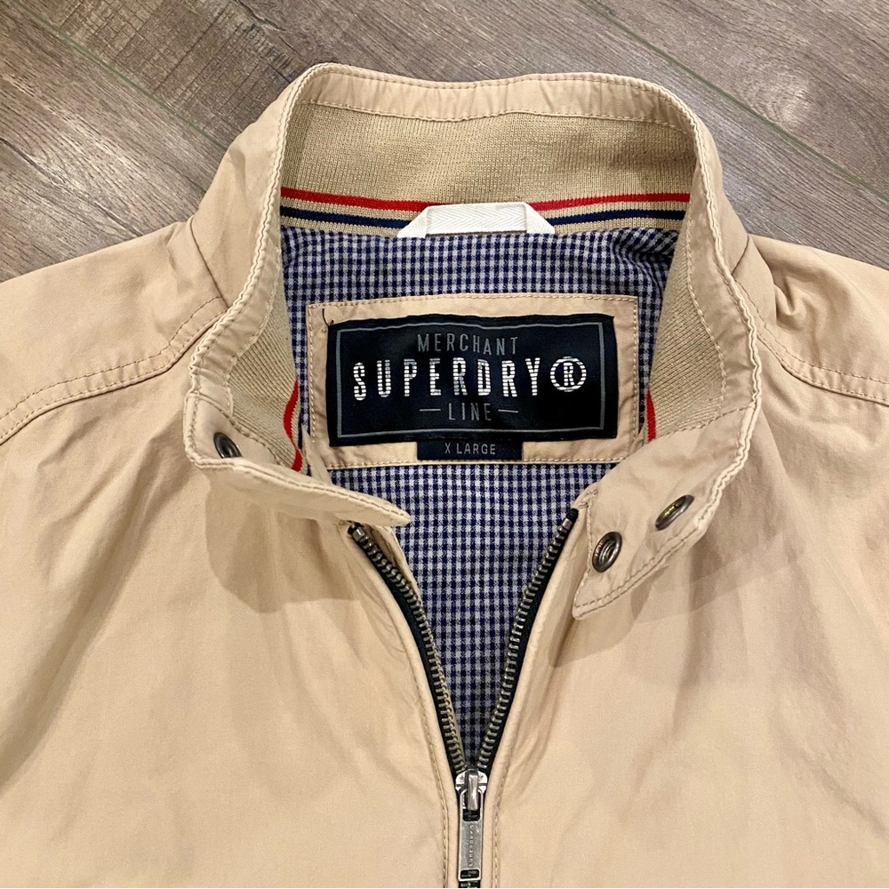 🔥 Superdry Khaki Harrington Jacket - XL Slim 40-42” - Picture 2 of 7